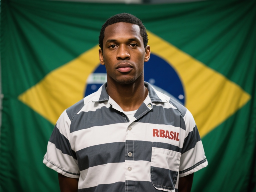 媒体披露罗比尼奥的监狱照,身着棕色囚服 面对罗比尼奥穿囚服形象再现,巴西国内形成