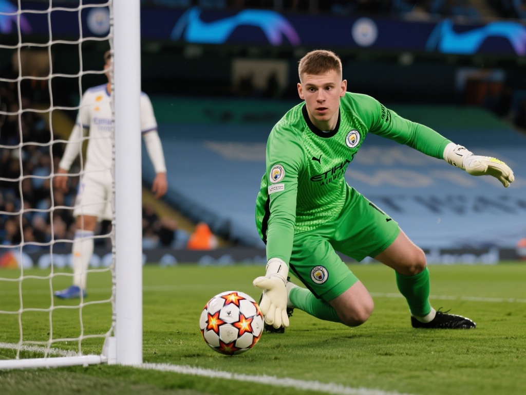 皇马门将教练指点卢宁曼城可能用勺子点球，卢宁准确预测B席主罚。